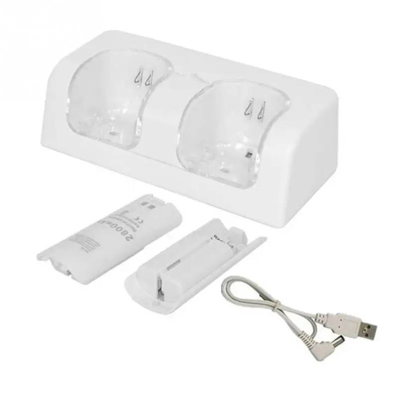 

LED Light Charging Base Gamepad Charger Stand Dual Station For Nintend For W ii Gamepad Battery Charger Set #1112
