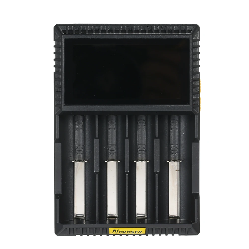 

NOKOSER Smart Battery Charger Universal D4U 4 Slot LCD Intelligent Charging compatible with 3.7V / 3.8V Li-ion / LiFePO4 / Ni-MH