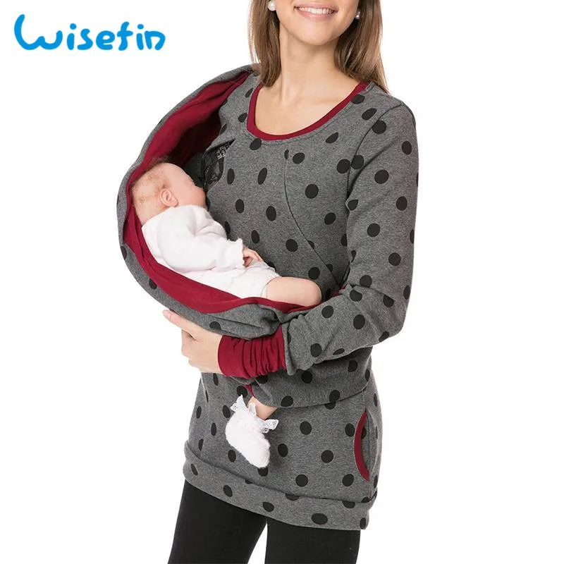 Wisefin Maternity Clothes For Women Dot Pregnancy Hooded Tops T-Shirt Winter Breastfeeding Nursing Pregnant Tee Shirt Autumn Wisefin Maternity Clothes For Women Dot Pregnancy Hooded Tops T-Shirt Winter Breastfeeding Nursing Pregnant Tee Shirt Autumn