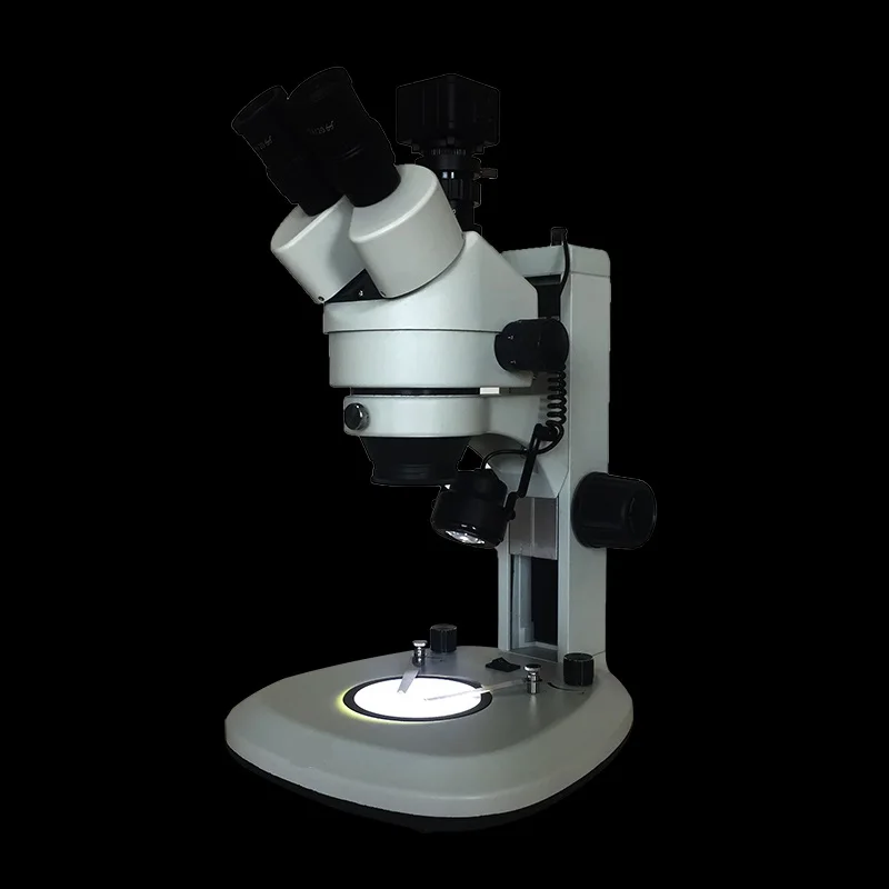 3.5X-90X Digital Zoom Illuminated Industrial Stereo Microscope Trinocular Top Bottom LED Light 5.0MP USB Camera Simul-focal Not