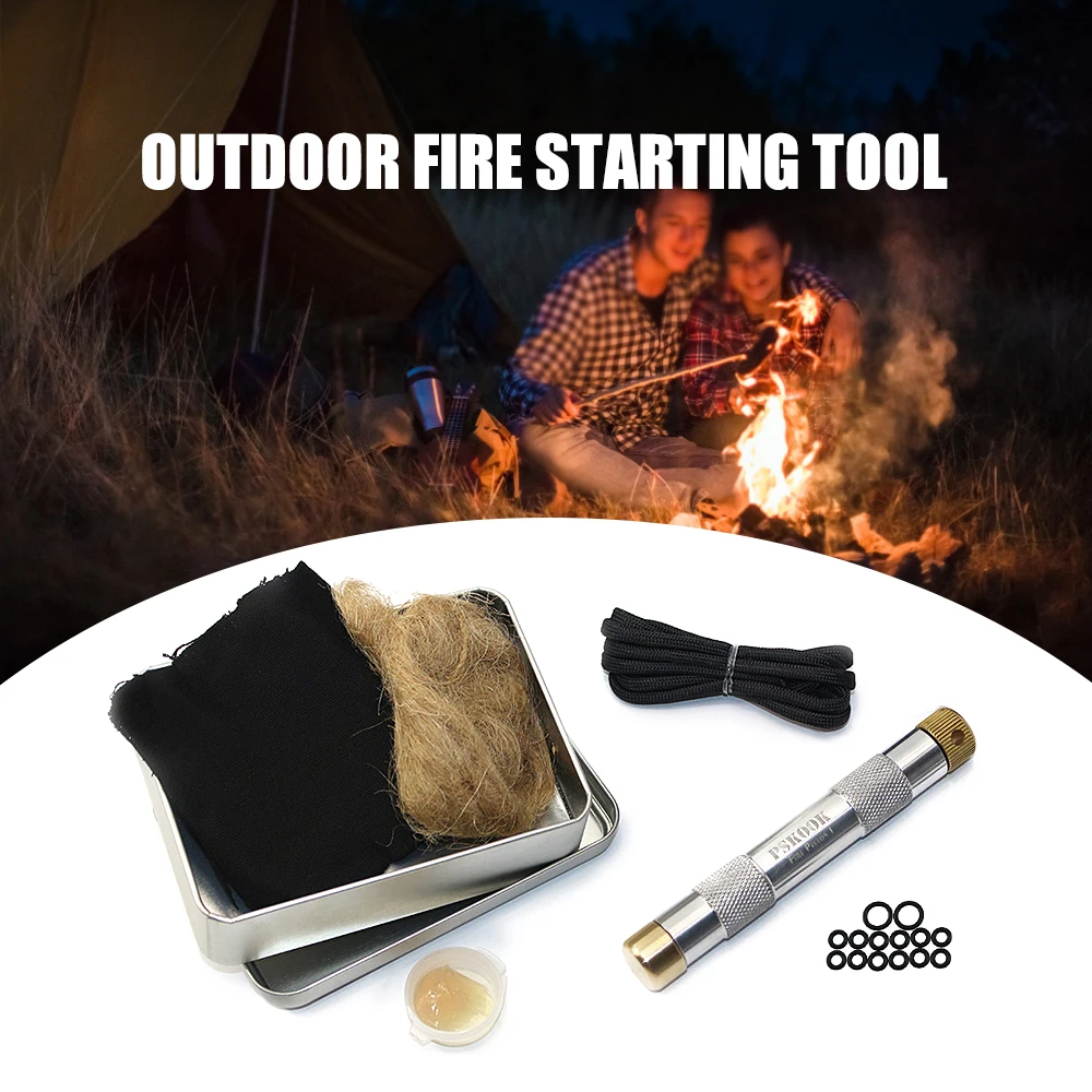 

Outdoor Camping Picnic Fires Starting Tool Fire Piston Air Compression Ignition Kit Fishing Survival Camping Mountaineer Tools