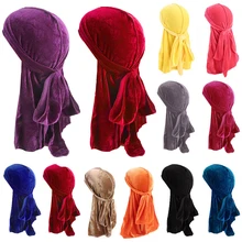 Бархатный мужской длинный хвост Лидер продаж Для мужчин Для женщин 1 шт мусульманский тюрбан Популярные платки шляпа хиджаб chemo Кепки дышащая высокое качество