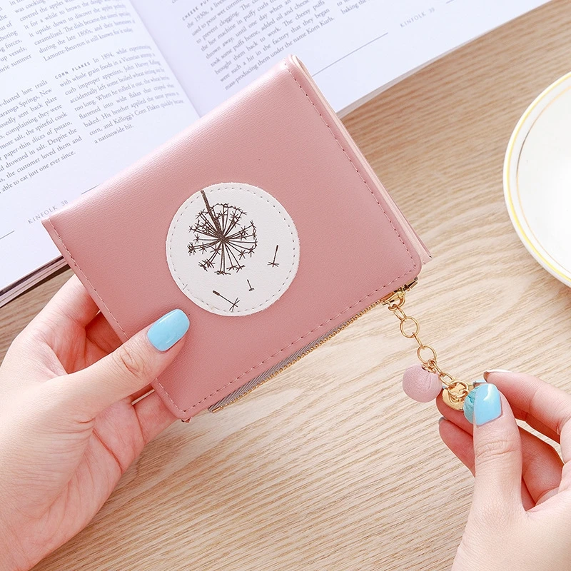 

Small Purse Female Short Student Cute Tide Cartoon Zipper Mini Folding Coin Purse