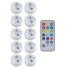 10 шт./компл. круглая Водонепроницаемая светодиодная свеча свет погружной пульт дистанционного управления покрывает бытовые товары