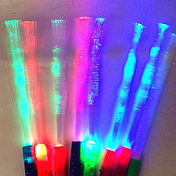 

LED Fiber Optic Light Wand, Colorful Magic Fairy Light up Battery Operated Flashing Concert Prop for Night Party(Random)