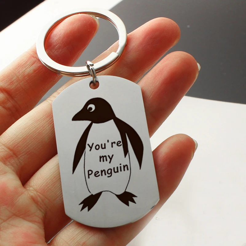 Брелок с ручной штамповкой You Are My Penguin|Брелоки| |
