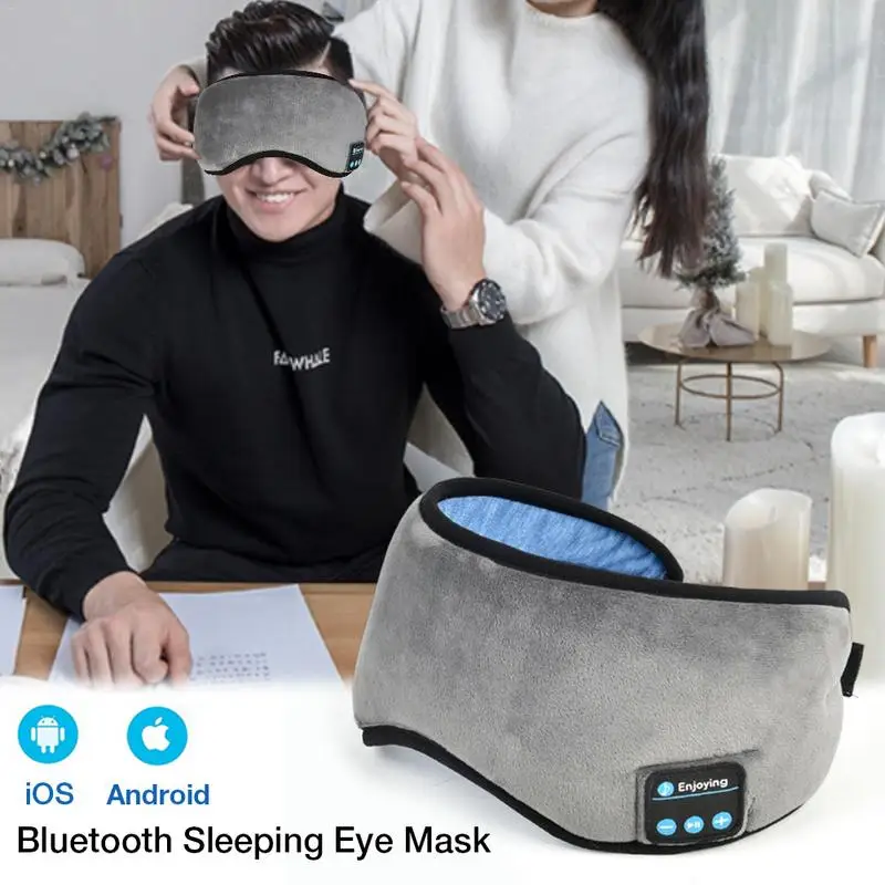 Беспроводные стерео Bluetooth наушники маска для сна держатель телефона мягкие глаз