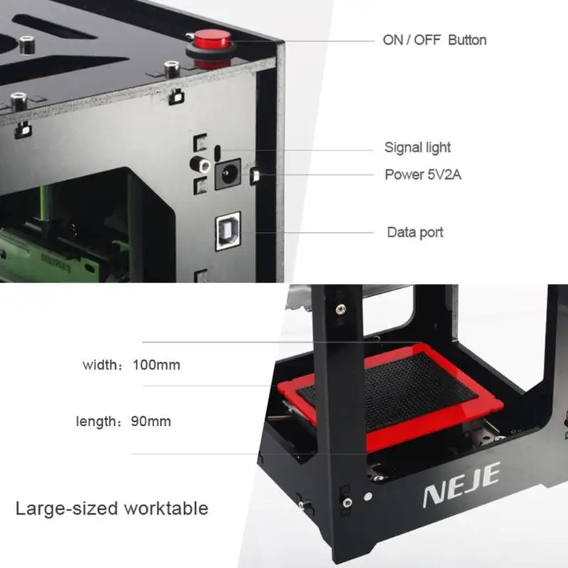 NEJE DK-8-KZ Высокая мощность 3D 1000 мВт USB лазерный DIY гравер принтер автоматическая гравировка резка машина DIY печать лазерный гравер