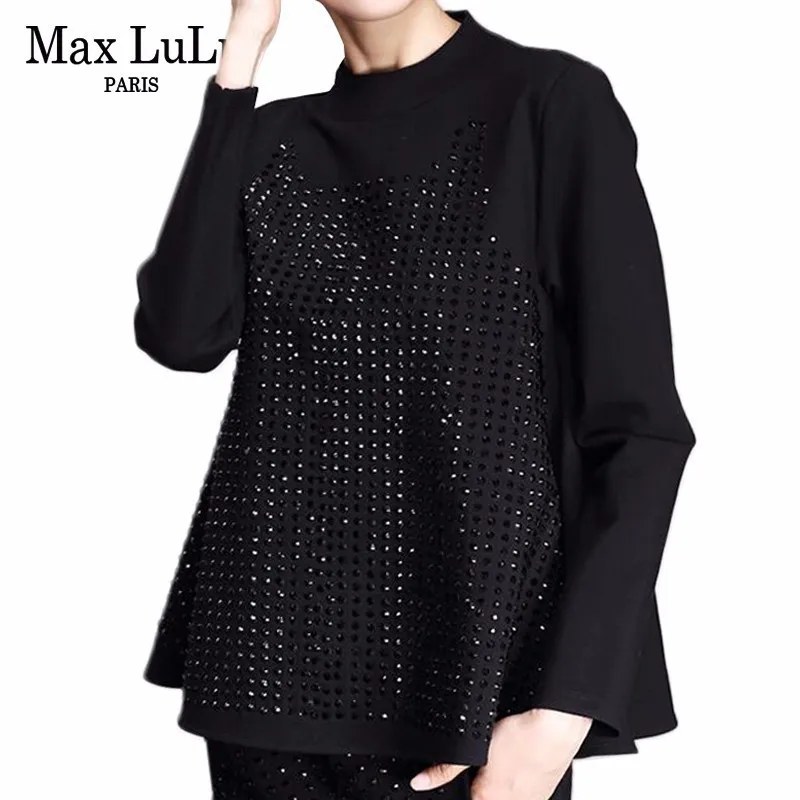 Max LuLu 2019 Весенняя модная Корейская одежда женские кроп топы с бриллиантами