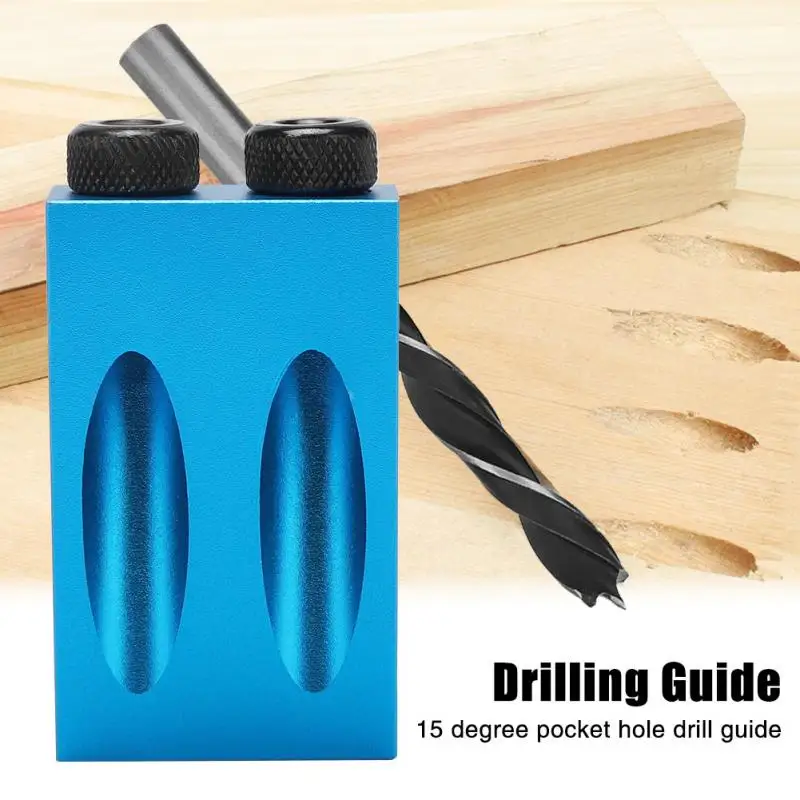 14 pcs 15 Degree Pocket Hole Drilling Kit Woodworking Oblique Drill