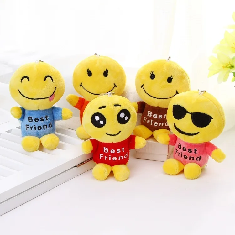 

New Pattern Q Staggering Bob QQ Expression Doll Lint Toys Pendant Cartoon Smiling Face Cloth A Doll Activity Gift