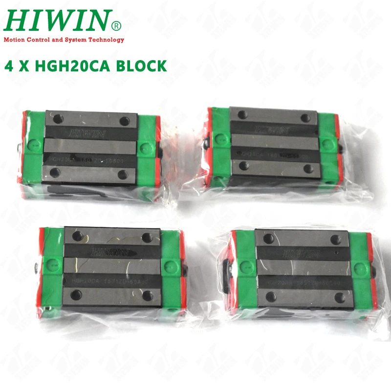 

4 pcs 100% original HIWIN Linear Bearing Slide Block HGH20CA for HGR20 Square Linear Guide Rail HIWIN linear block carriage