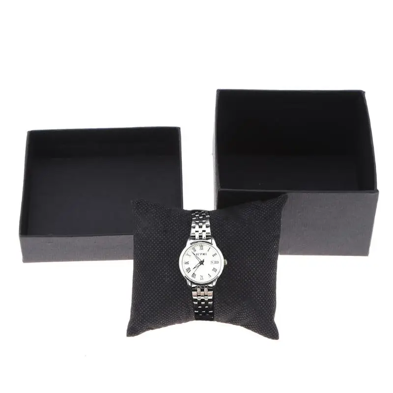 

Fashion Black Storage Box Watch Ladies Dress Watches Jewelry Ring Earring Holder Display Storage Gift Case Female Clock Boxes