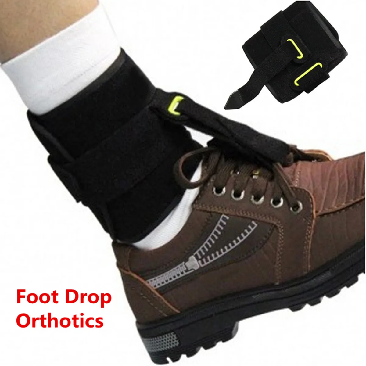 Foot Drop Posture Corrector Adjustable Ankle Brace Correction Supports Strap Plantar Fasciitis Day 
