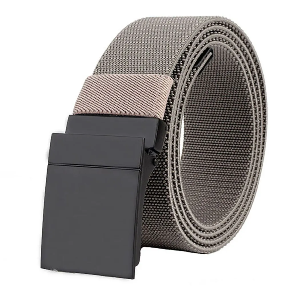 Canvas Elastic Belts For Men Metal Buckle Military Army Tactical Waist