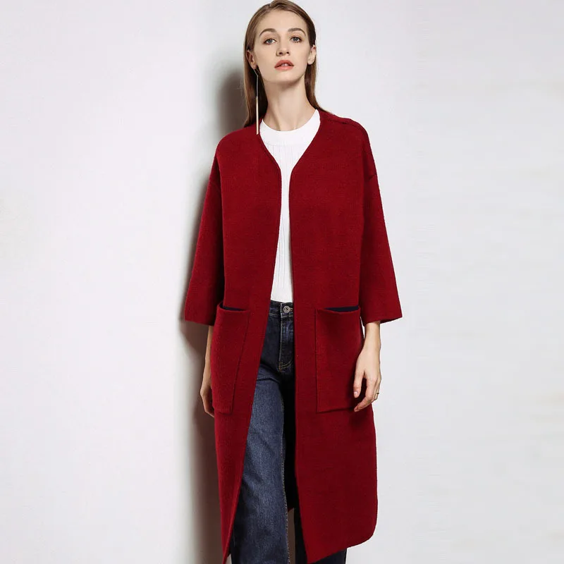 2018 autumn and winter new women's long section loose