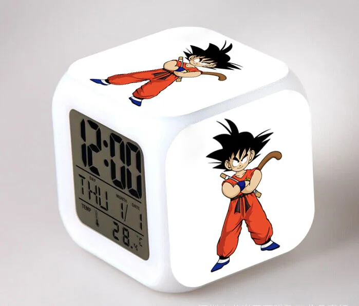 

Dragon Ball Clock Dragonball z Action Toys Figures Son Goku Super Saiyan Anime Cartoon (7 Color changing ) Alarm Clocks Kids Toy