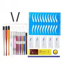 Линейка для макияжа бровей, ручная ручка, набор для позиционирования бровей, трафаретные татуировки, коррекция фигуры, чернила для татуировки, косметика для тела, инструмент для рисования