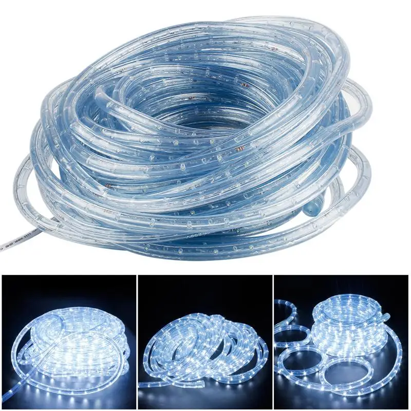 #Best Led 220V Led Tape Cold White Strip Lights With Eu Power Plug Waterproof 6 Meter Lighting Christmas Light Decoration Outdoor
