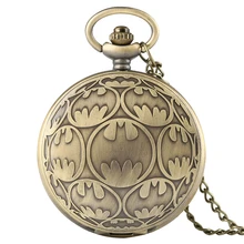 Ретро Бронзовый Бэтмен дизайн карманные часы ожерелье Медный кулон брелок часы мужские часы сувенир подарки для детей Детские Relojes