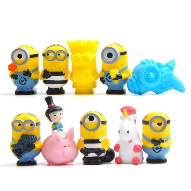 

10pcs/lot Minion Unicorn Agnes Pink Pony Miniature Figurines Toys Cute Lovely Model Kids Toys PVC Anime Children Action Figure