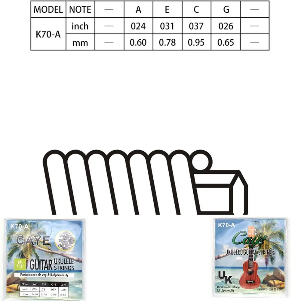 CAYE 4 шт./компл. Гавайская гитара гавайская гитара УКУ струны нейлон ядро пластик сталь гитарра струны Музыкальные инструменты часть аксессуары