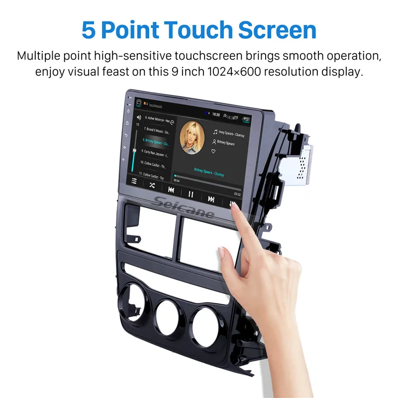 Perfect Seicane 2din Android 8.1 9 inch Car Radio GPS Head Unit For 2018 Toyota vios Manual Air Conditioner Bluetooth Multimedia Player 2