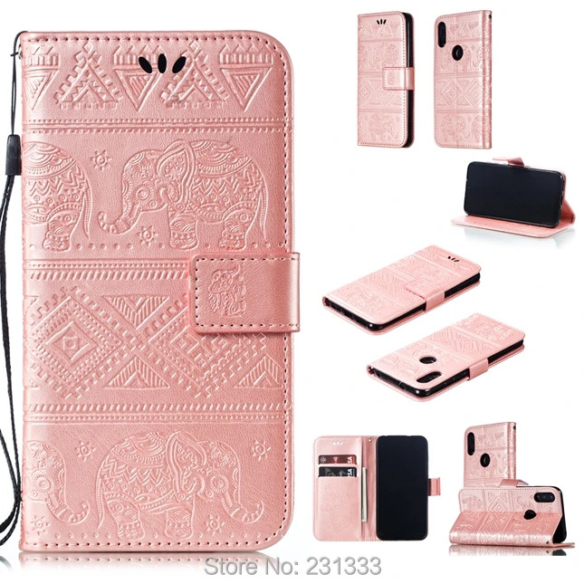 

C-ku Elephant Strap Wallet Leather Pouch Case For Huawei NOVA 4 P30 LITE Honor 8A 8C V20 Stand ID Card Money Cover Luxury 100pcs