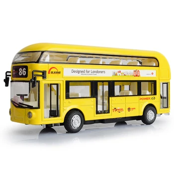 

Alloy London Bus Double Decker Bus Light & Music Open Door Design Metal Bus Diecast Bus Design For Londoners Toys For Children
