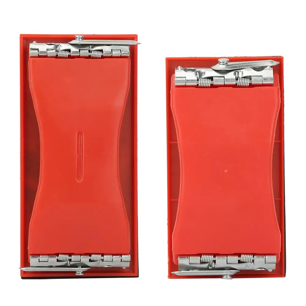 

Red Manual Sander Rectangle Paper Grit Sandpaper Hand Holder Flat Face Sanding Block