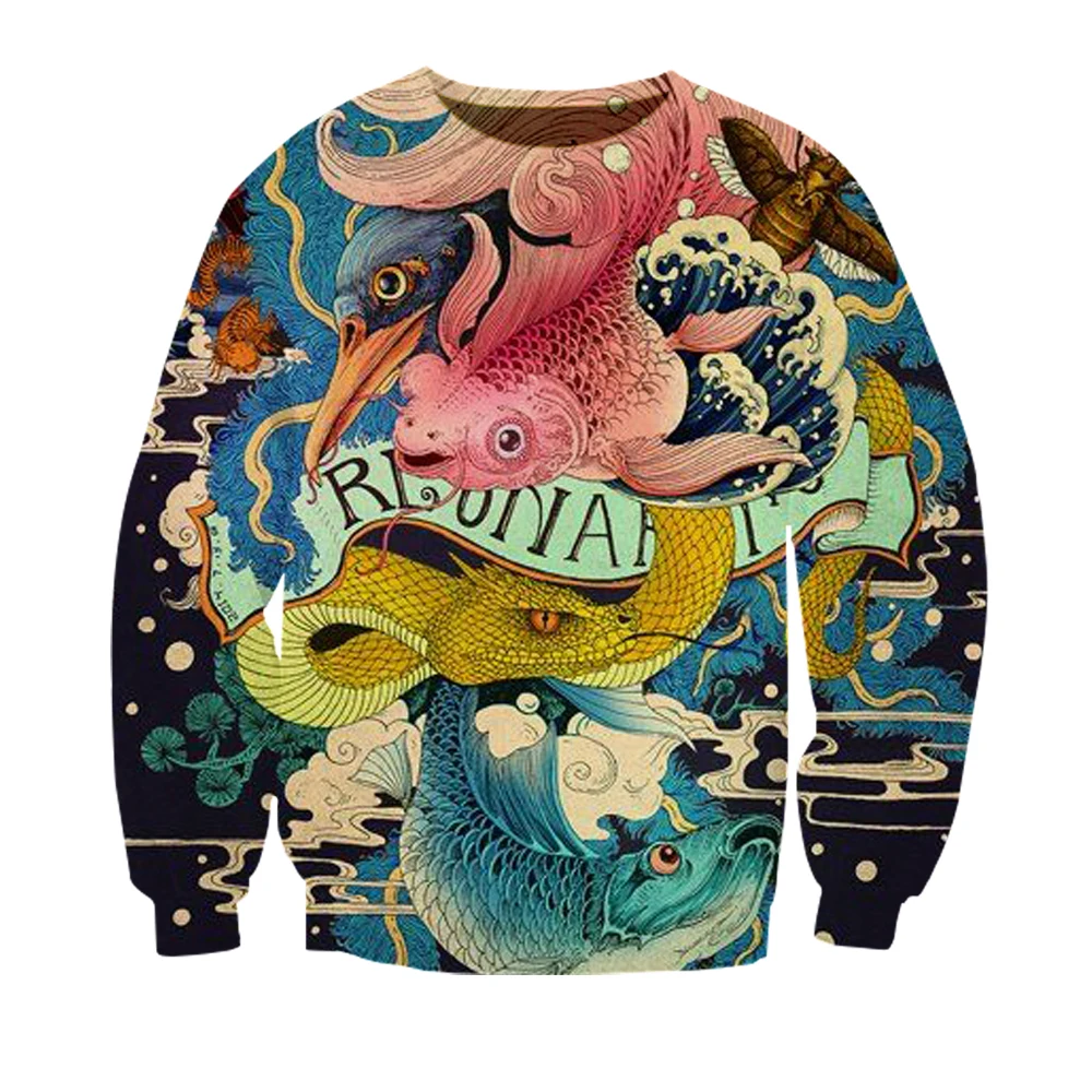 

Hot Luck Koi Hoodie Sweatshirts Men Teens Boys Girls Tracksuits Chinese style Long Sleeve Hipster Streetwear Sweatshirt Oversize