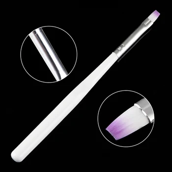

1 PC Nail Brush Nail Art Liner Painting Pen Gradient UV Gel Drawing Tool White Handle Nail Brushes DIY Design Tools