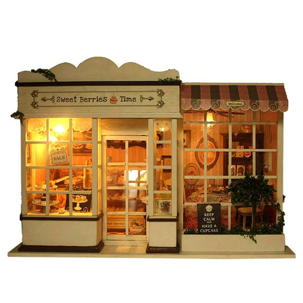 

DIY Handcraft Miniature Kit LED Sweet Berries Time Wooden Dolls House Handmade