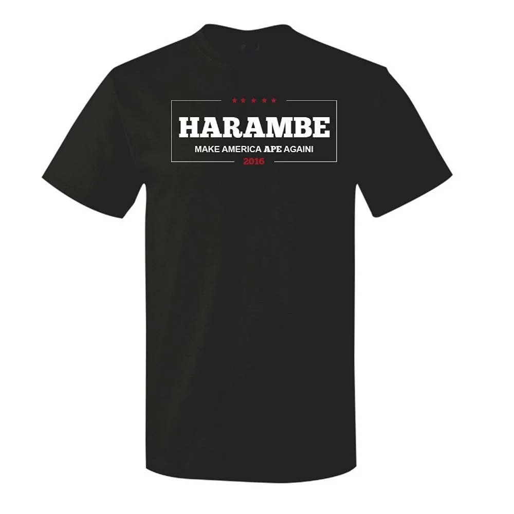 

2017 Fashion casual streetwear Harambe for President, Make America Ape Again,Cincinnati Zoo Short Sleeve TShirt Cotton Tee Shirt