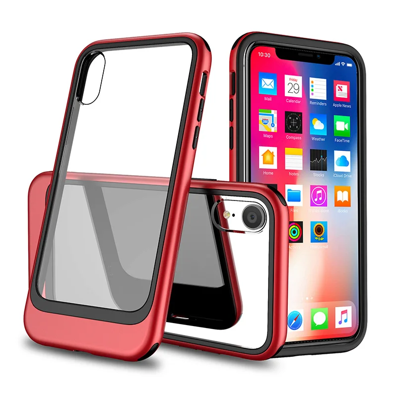 

KKREFF 2 In 1 Two Tone Color Anti Knock TPU PC Mobile Phone Case For iPhone 7 Plus 8 Plus XR XS Max Phone Bag
