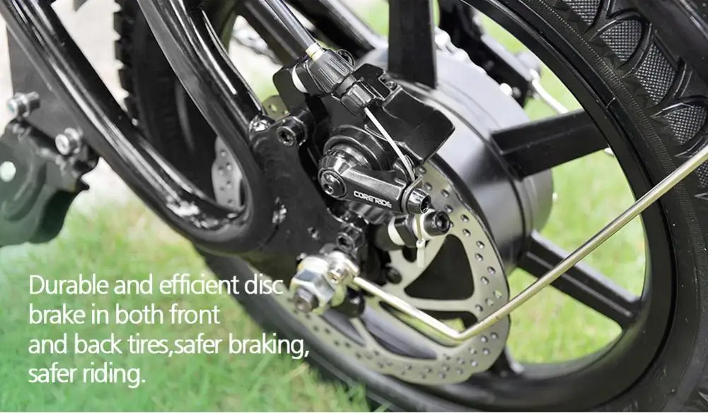 FIIDO D3 Mini plegable de aleación de aluminio de la bicicleta eléctrica equipada eléctrica con tres velocidad delantera y trasera doble disco los frenos