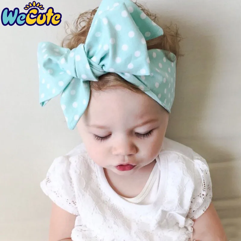 

Wecute Bowknot Baby Headband Kawaii Hair Accessories Infant Baby Girls Turban Lovely Dots Plaid Rabbit Ear Hairband Headwear