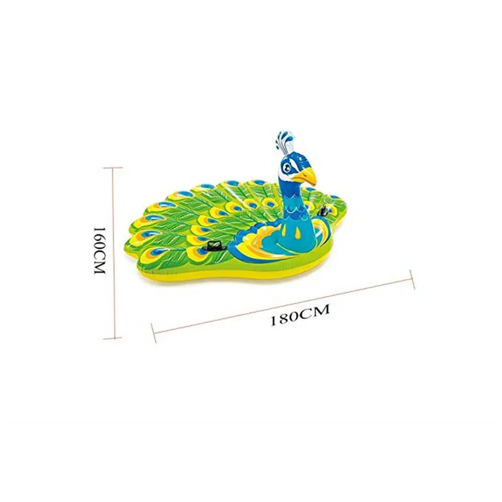 Large Inflatable Peacock Shape Life Buoy Swimming Ring Floating Bed for Adults