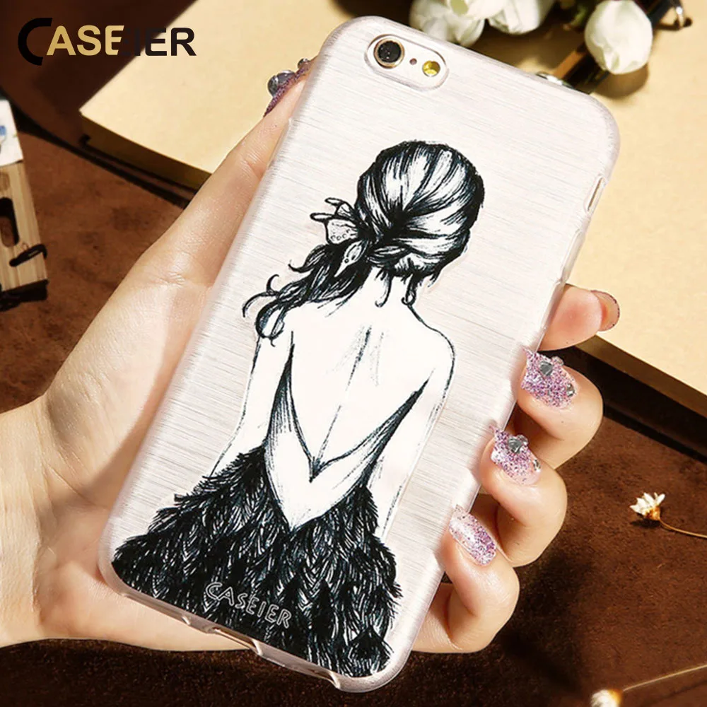 

KISSCASE 3D Girl Flower Relief Phone Case for Apple iPhone 7 6 6s 7 Plus 5 5S SE Art Thin Soft Cover for Samsung S6 S7 Edge Capa