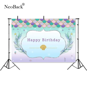 

Thin Vinyl happy birthday Starfish jellyfish shell mermaid Photography studio Backgrounds professional indoor Photo Backdrops
