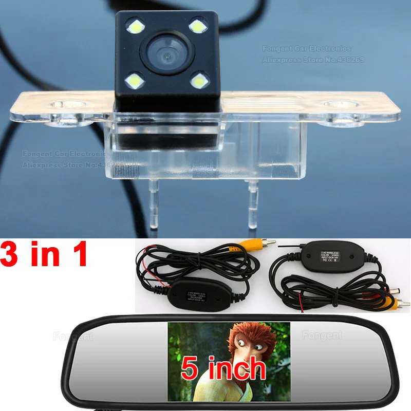

For Skoda Octavia 1U MK1 1Z MK2 Laura 1996 to 2015 Car Rear View Reverse Back up Parking Wireless Assistance kit Camera Monitor