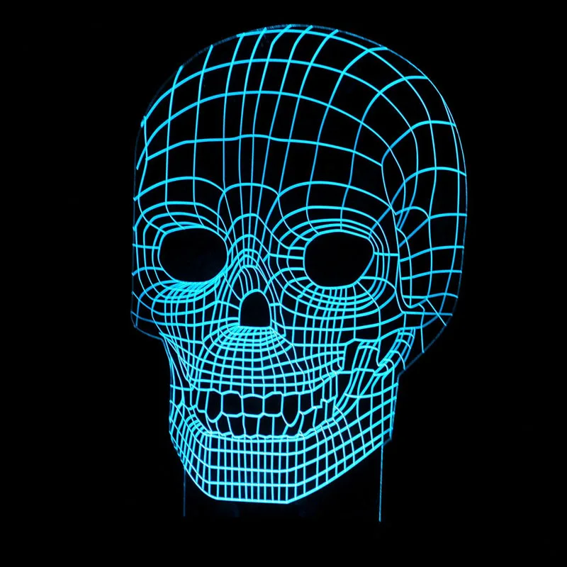 

YIMIA Skull Head Model 3D LED Night Light Novelty Gifts 7 Colors LED Desk Table Touch Base USB Lamp Kids Gift