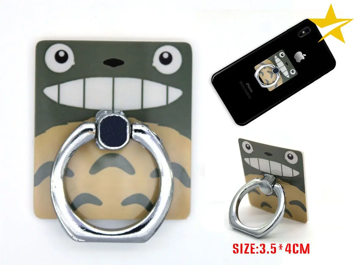 

My Neighbor Totoro Mobile Phone Stand 360Degree Universal Finger Ring Holder for Iphone Android Phones Desktop Stand Metal Mount