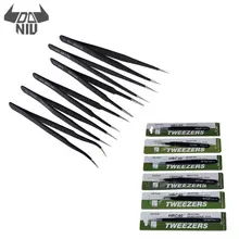 DANIU ESD10 для ESD15 6 шт Анти-статический точность-пинцет с Керамика Пинцет медицинская сталь зажимы для электроники пайки