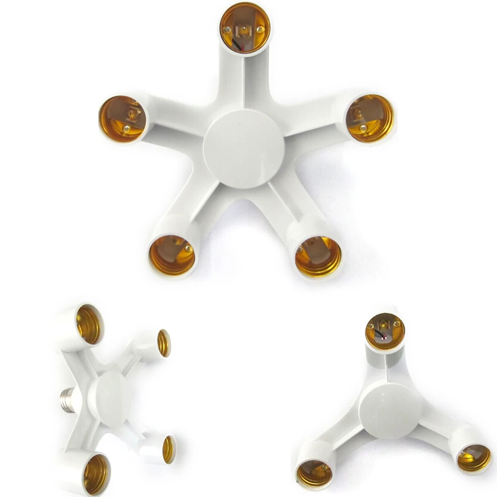 5 in 1 E27 to Base Socket Splitter LED Light Lamp Bulb Adapter Holder |