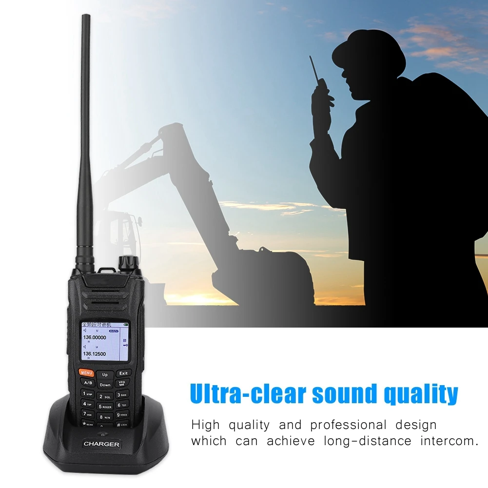 

HT-UV85 Handheld Cordless Two Way Radio Walkie Talkie US Plug 100-240V Portable Radio Mini Car VHF Antenna