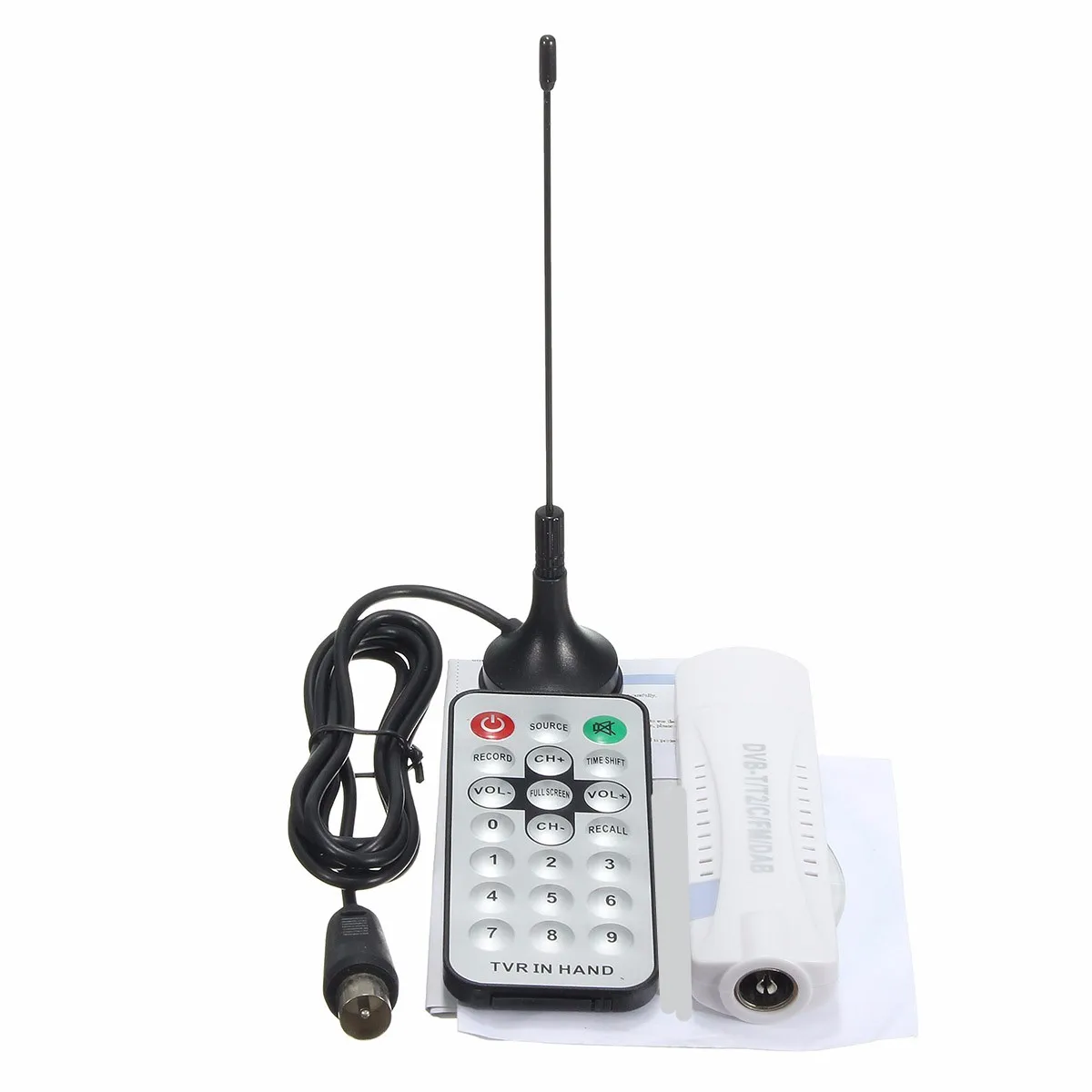 

Digital DVB-T2/T DVB-C USB2.0 TV Tuner Stick HDTV Receiver with Antenna Remote Control HD USB Dongle PC/Laptop for Windows