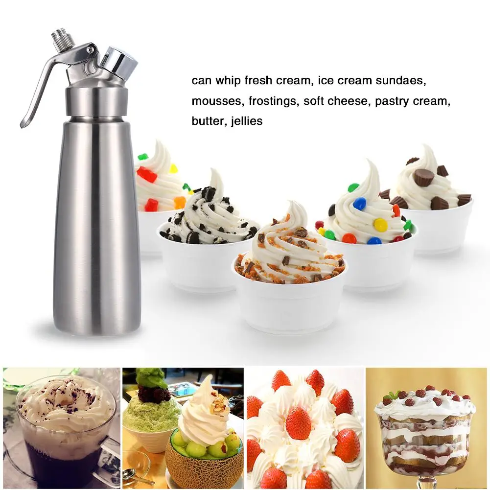 

Hot sale 500ML Professional Whipped Cream Dispenser Aluminium Cream Whipper Dessert Tools Decorating Nozzles Cake Baking Tool