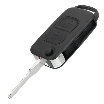 

Mayitr 1pc 2 Button Car Key Shell Folding Design Flip Remote Key Fob Case Shell For Mercedes Benz W168 W202 W203 W210 W461