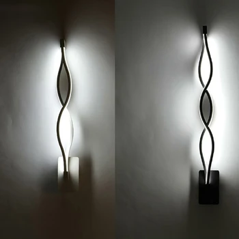 

Modern Minimalist Creative Wall Lamp Black/White Iron Paint Led Indoor Living Room Bedroom AC96-265V Decoration LED Lighting